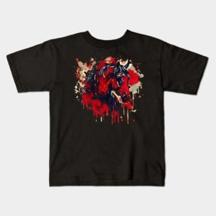 Red horse of war Kids T-Shirt